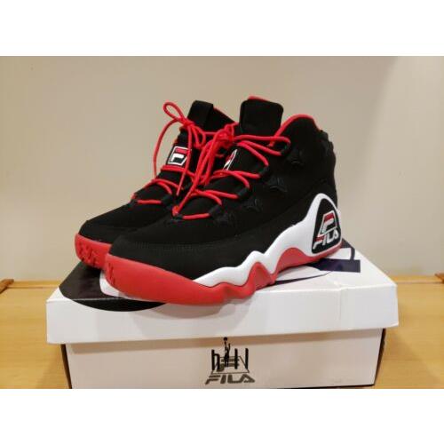 Fila Men`s Grant Hill 1 Basketball Shoes Black White Red Size 10 1BM00638-014