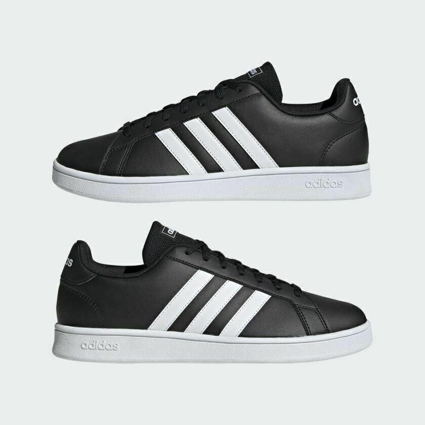 Adidas Grand Court Base Men s Shoes Sneakers. Core Black white