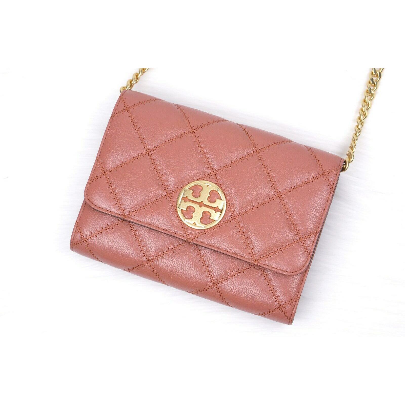 Tory Burch Willa Quilted Leather Chain Wallet Crossbody Bag Clutch ...