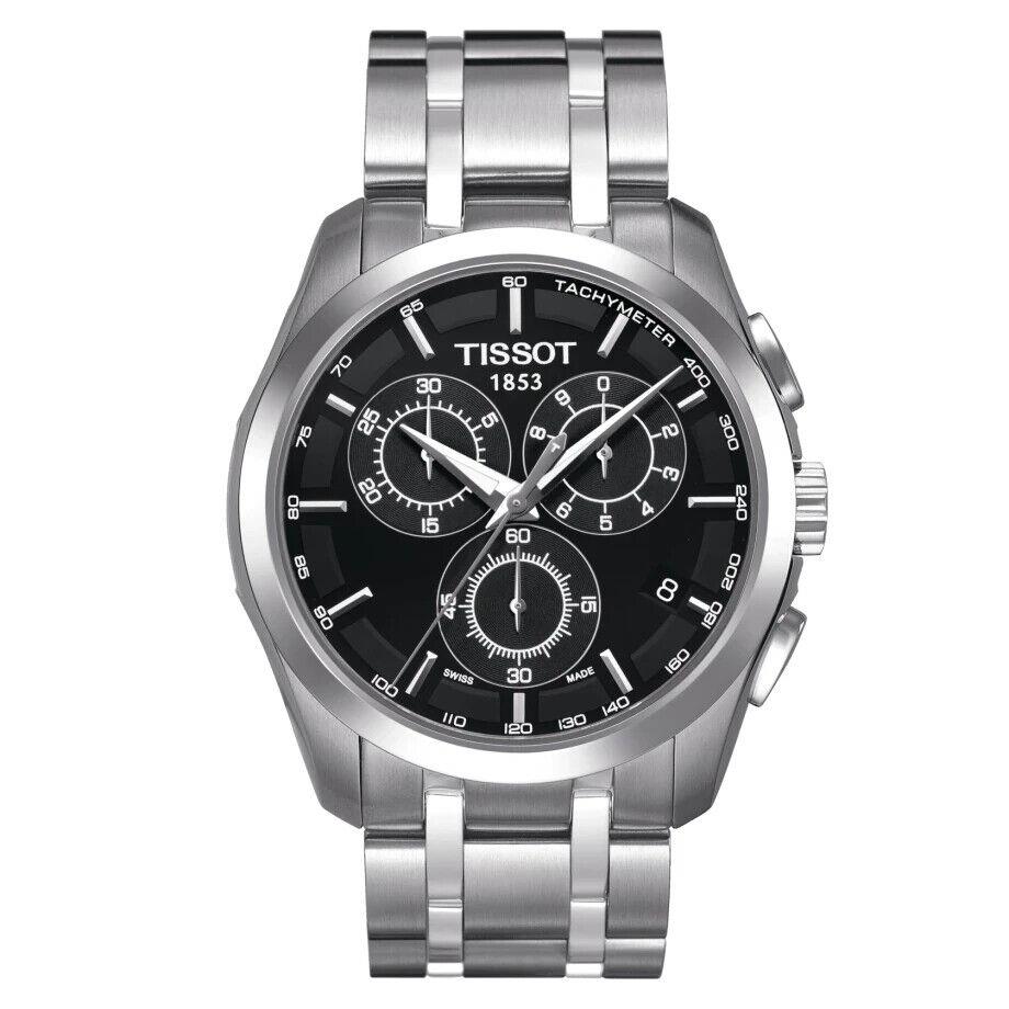 Tissot Men`s Couturier Chronograph Black Dial Watch T0356171105100