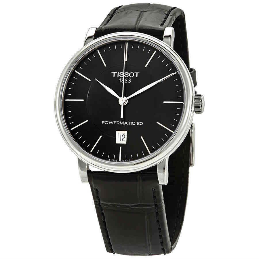 Tissot Carson Automatic Black Dial Men`s Watch T122.407.16.051.00 - Dial: Black, Band: Black, Bezel: Silver