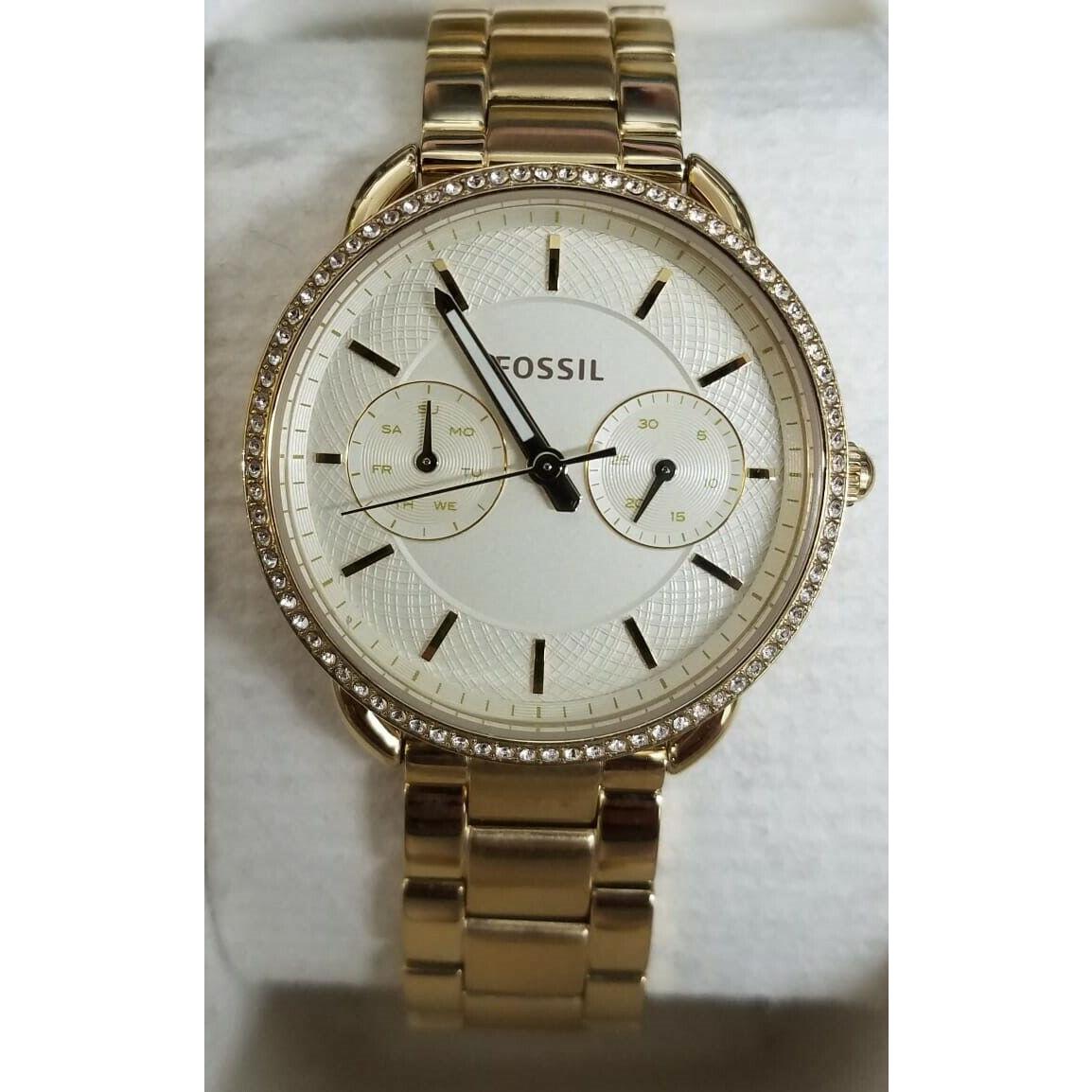 Fossil ES4263 Tailor Gold Dial Gold Tone Stainless Steel Women`s Watch