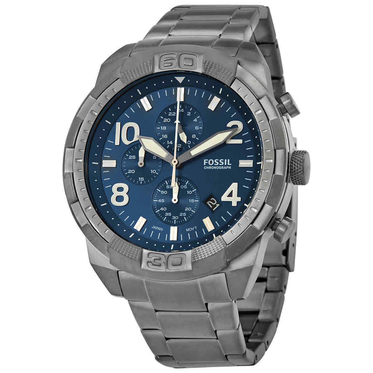 Fossil Bronson Chronograph Quartz Blue Dial Men`s Watch FS5711