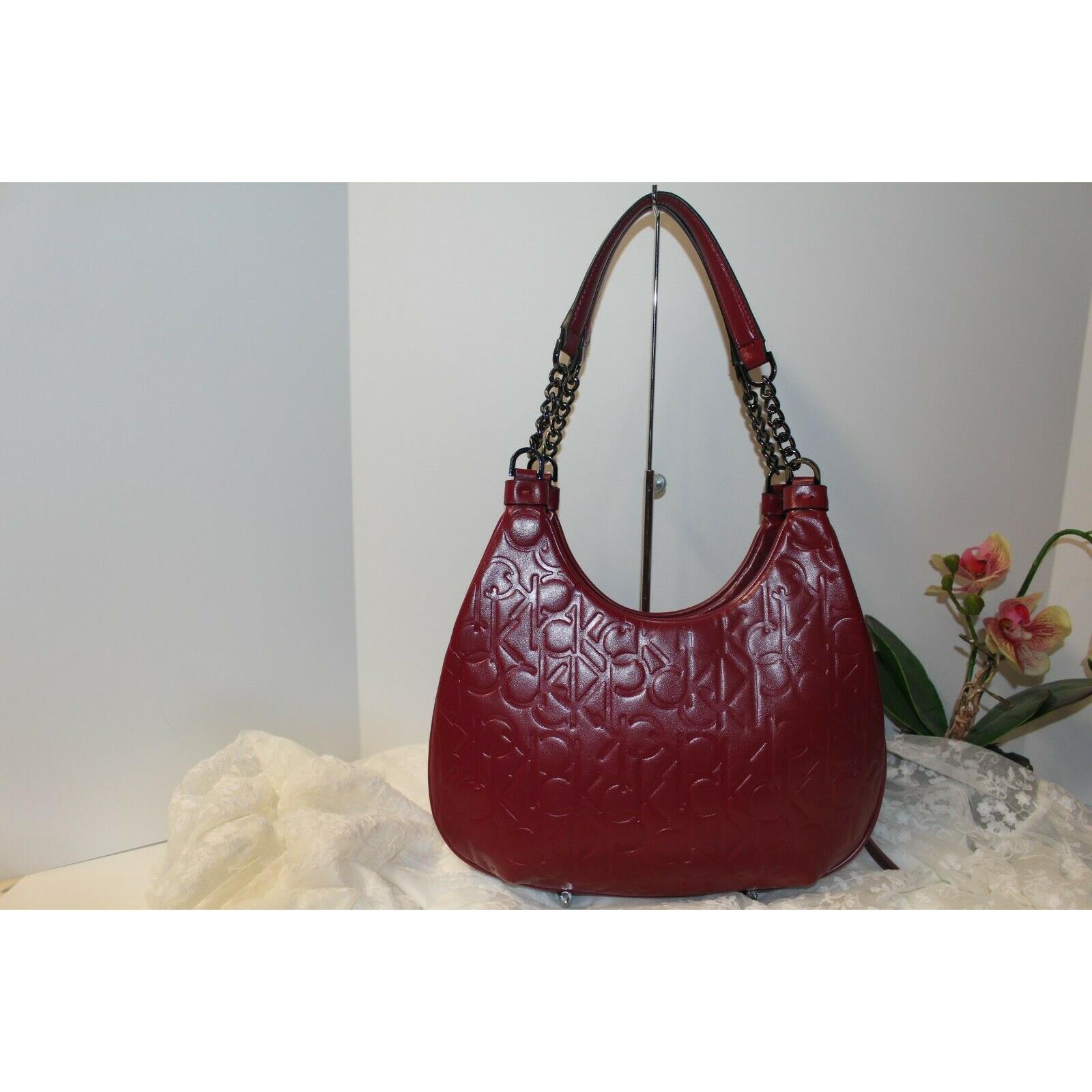 burgundy calvin klein purse