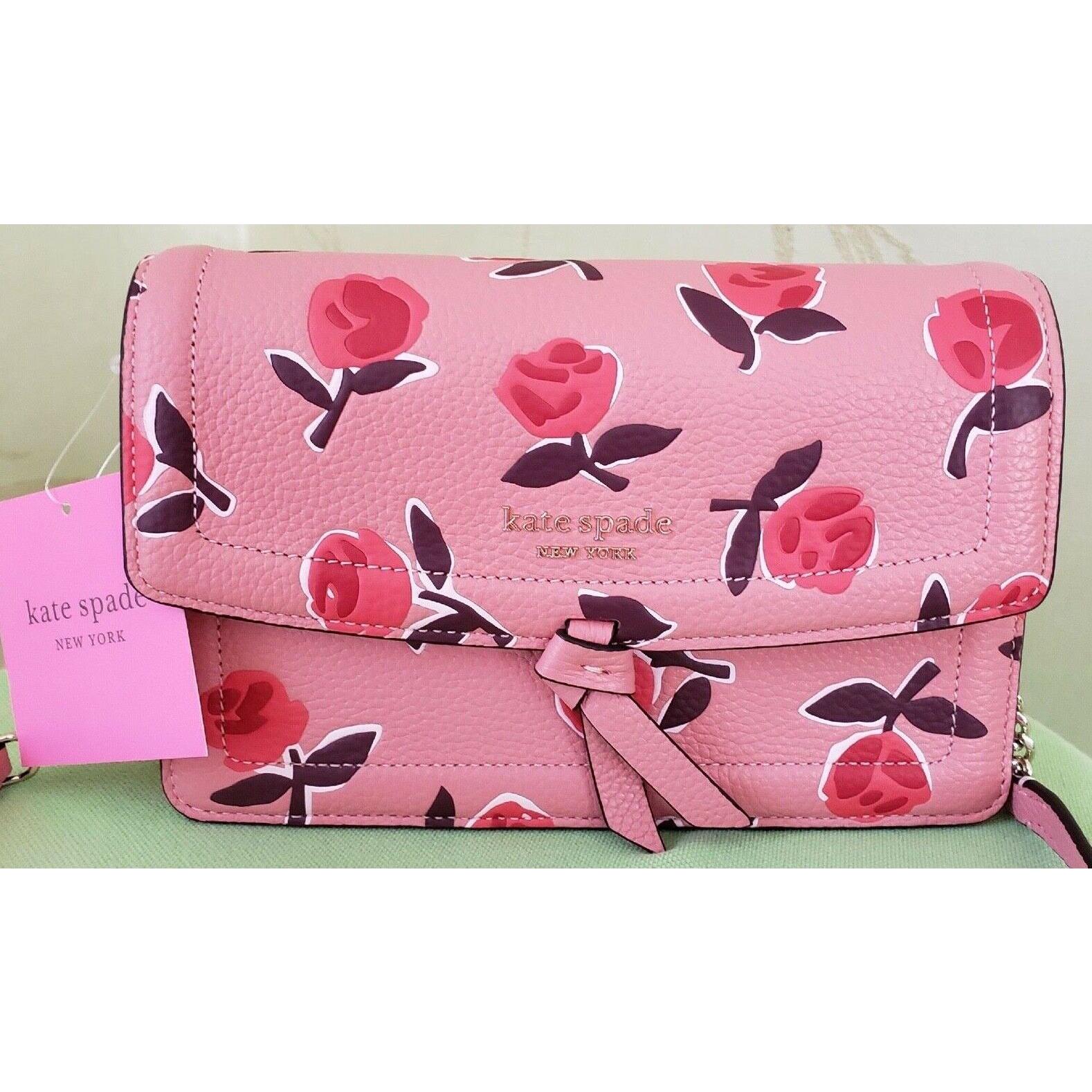 Kate Spade Knott Ditsy Rose Flap Crossbody Bag:nwt Serene Pink Kate Spade Knott Ditsy Rose Flap Crossbody Bag:nwt Serene Pink