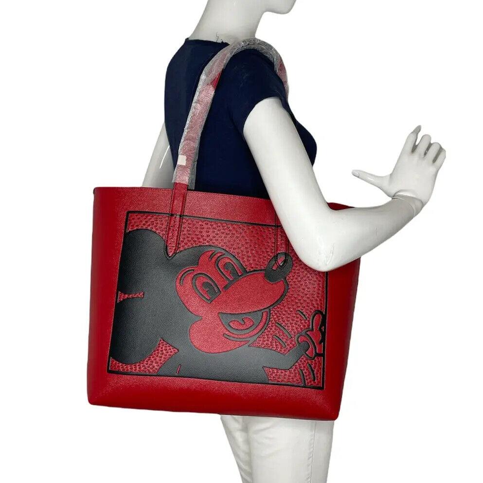 Coach X Mickey Keith Haring Mickey Highline Tote Electric Red Leather Bag