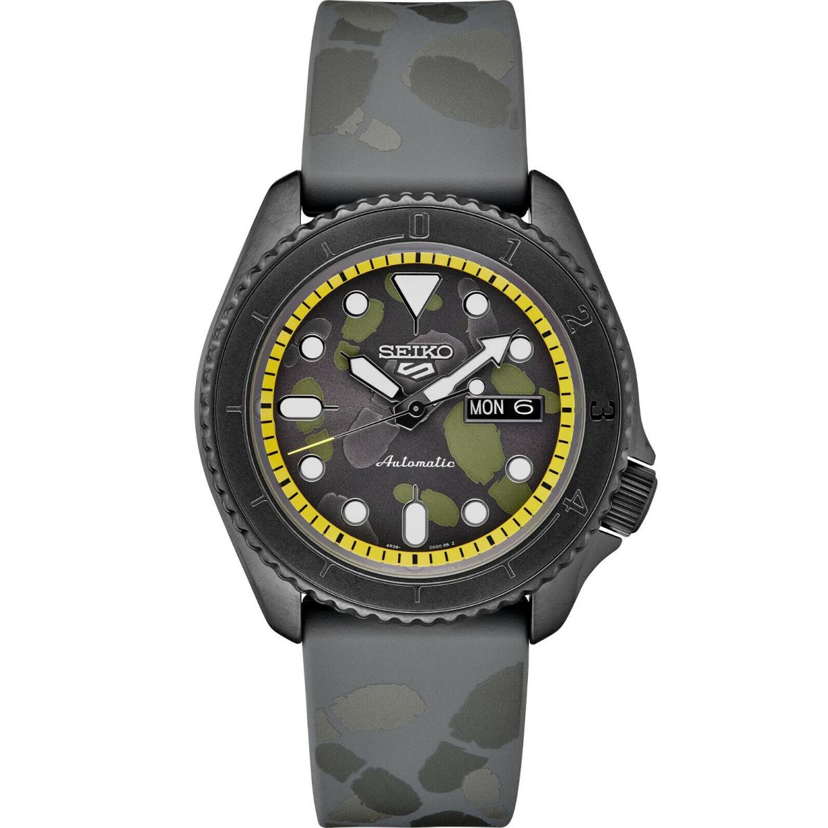 Seiko 5 Automatic Camo Dial Rubber Strap Men`s Limited Edition Watch SRPH69