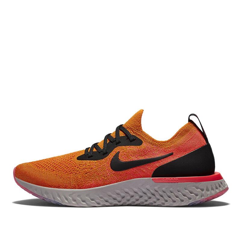 Nike Epic React Flyknit Running Shoes AQ0070-800 Women`s Size 6.5 7 Orange - Copper Flash , Black-Flash Crimson-Moon Particle