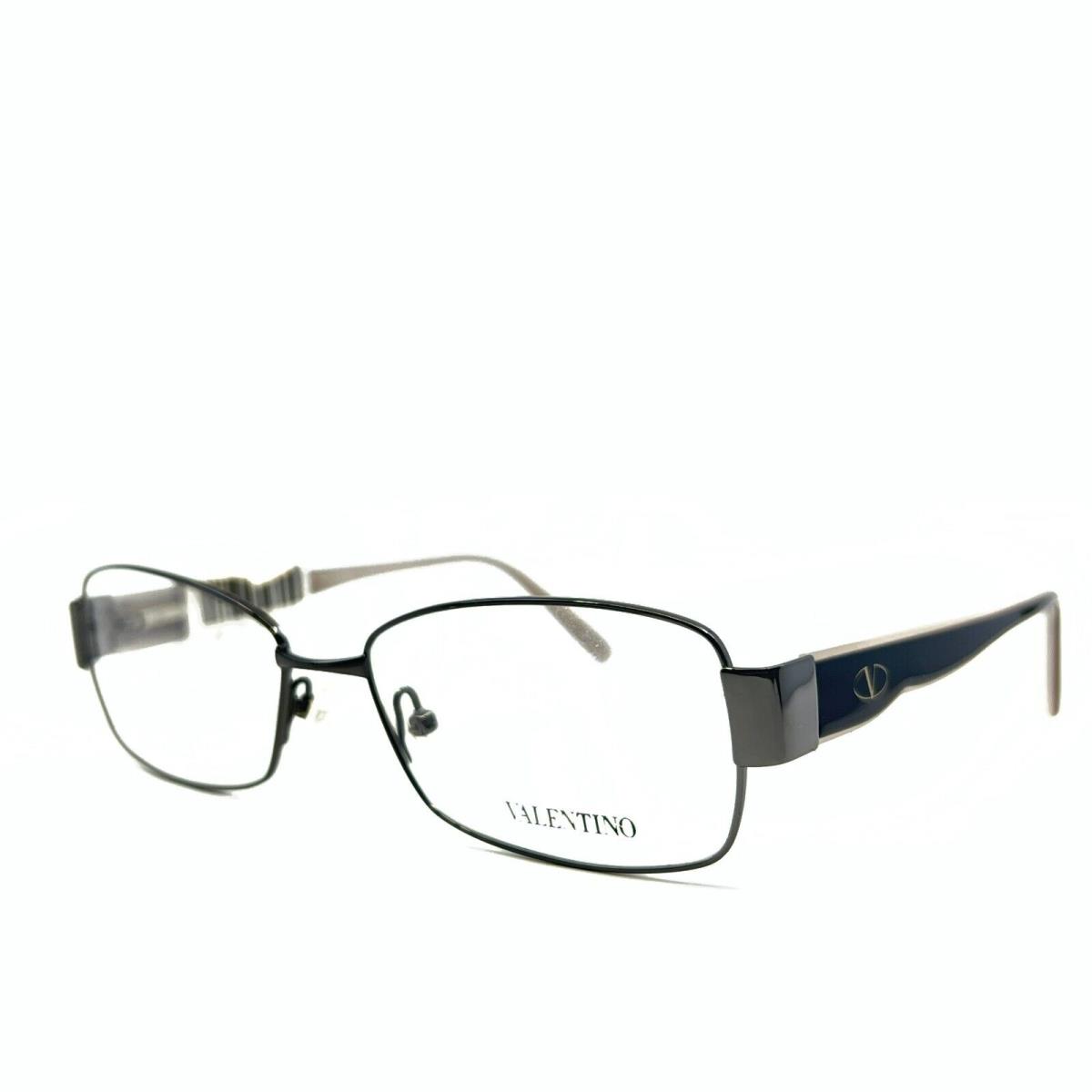 Valentino V2101 060 Eyeglasses Gunmetal Black Grey Square Frames 52-15-135