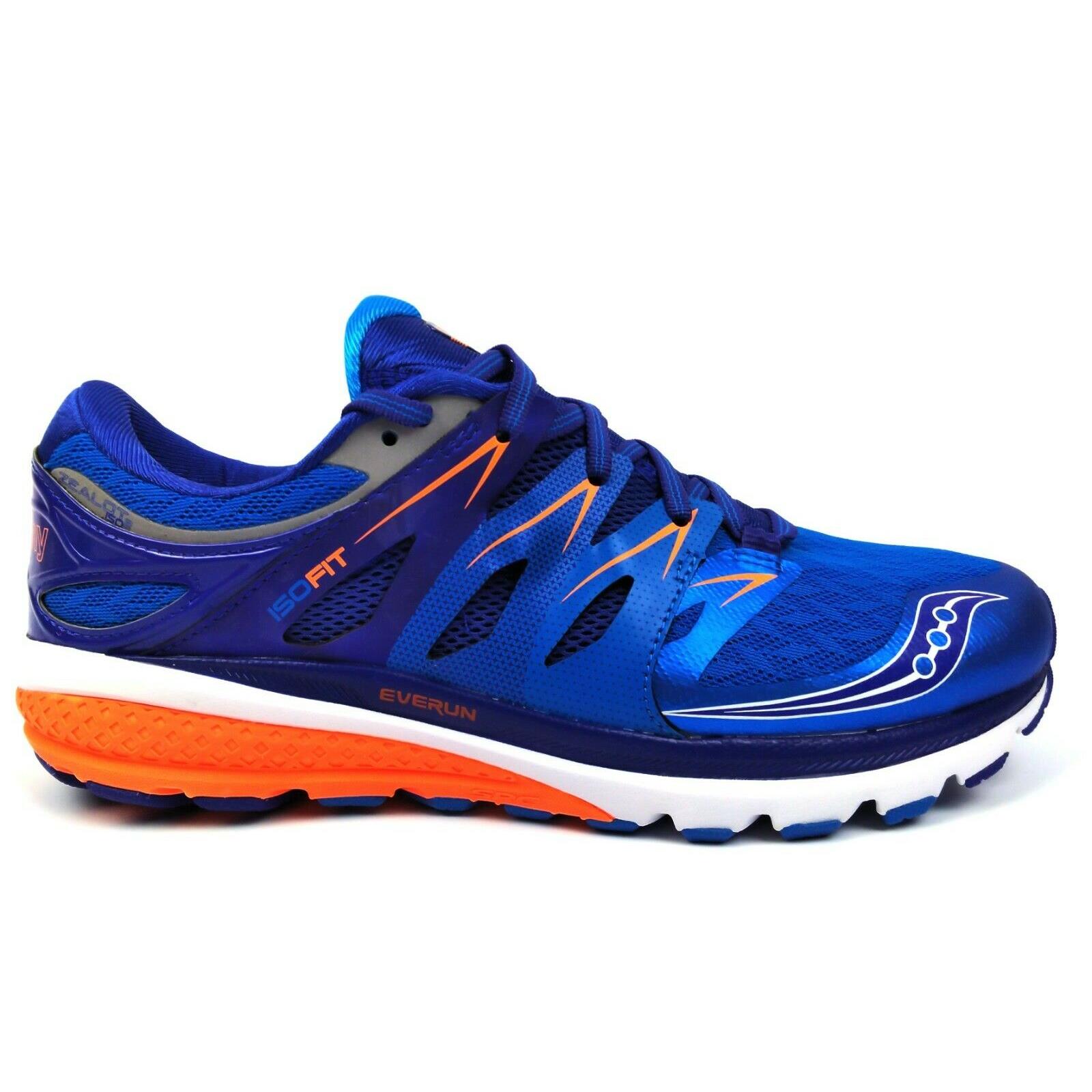 Saucony Men`s Zealot Iso 2 Everun Lightweight Lace Up Running Shoes Blue / Orange