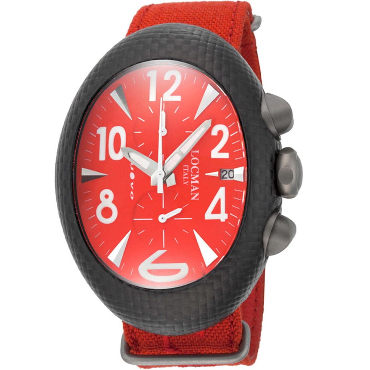 Locman Men`s Nuovo Red Dial Watch - 100RDCRBQ by Locman Italy