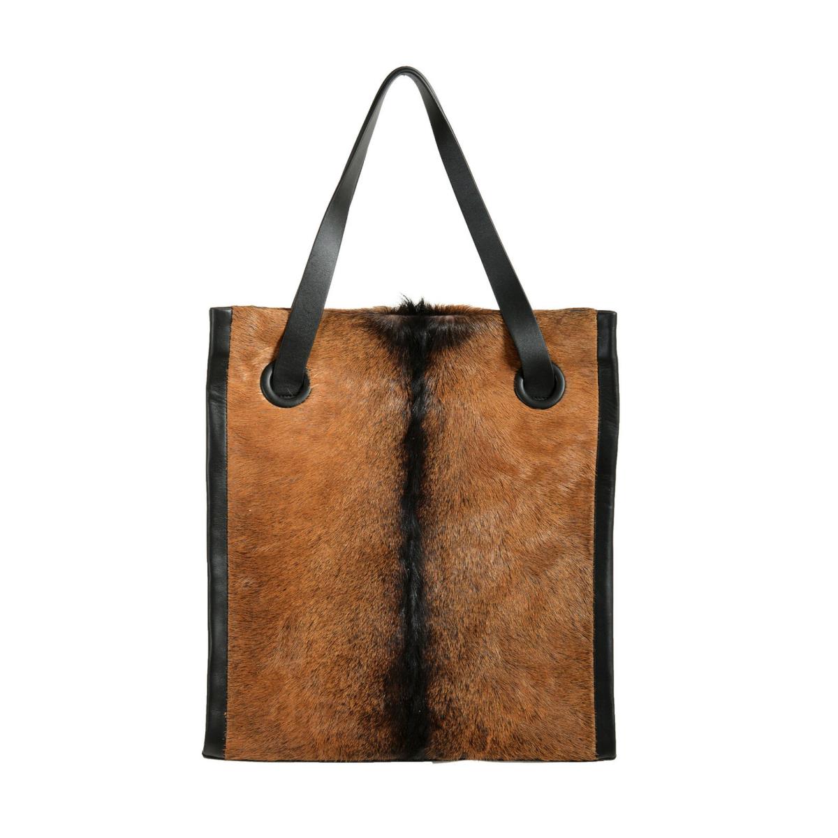 Roberto Cavalli Women`s Goat Hair Leather Tote Handbag Shoulder Bag