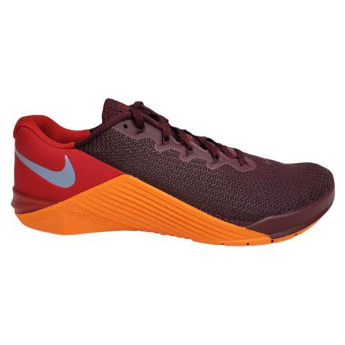 Nike Mens 10 Metcon 5 Night Maroon Red Orange Training Crossfit Shoes AQ1189-656