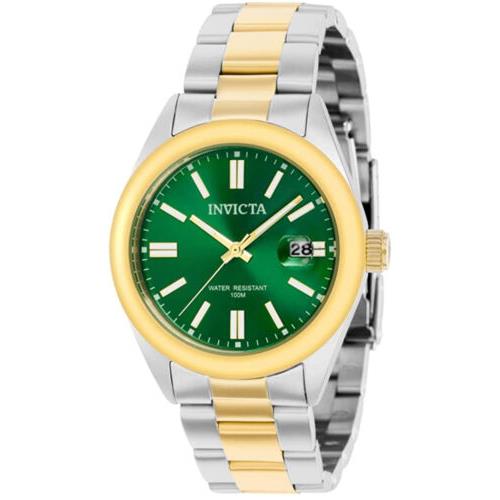 Invicta Women`s Pro Diver Quartz Green Dial Two Tone Stainless Steel Watch 38491