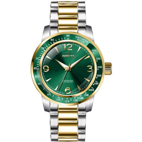 Invicta Men`s Specialty Quartz Green Dial Two Tone Stainless Steel Watch 38536