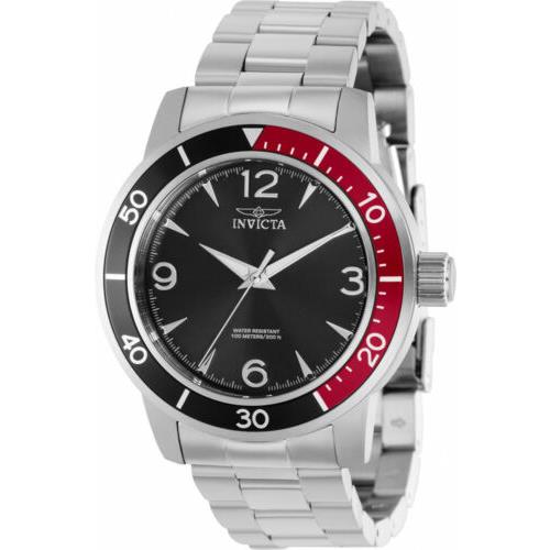 Invicta Men`s Specialty Quartz 100m Black Dial Stainless Steel Watch 38516