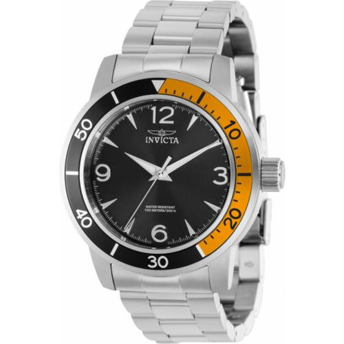 Invicta Men`s Specialty Quartz 100m Black Dial Stainless Steel Watch 38517