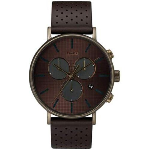 Timex Fairfield Chrono Supernova 41mm Bronze Case and Dial Brown Leather Strap