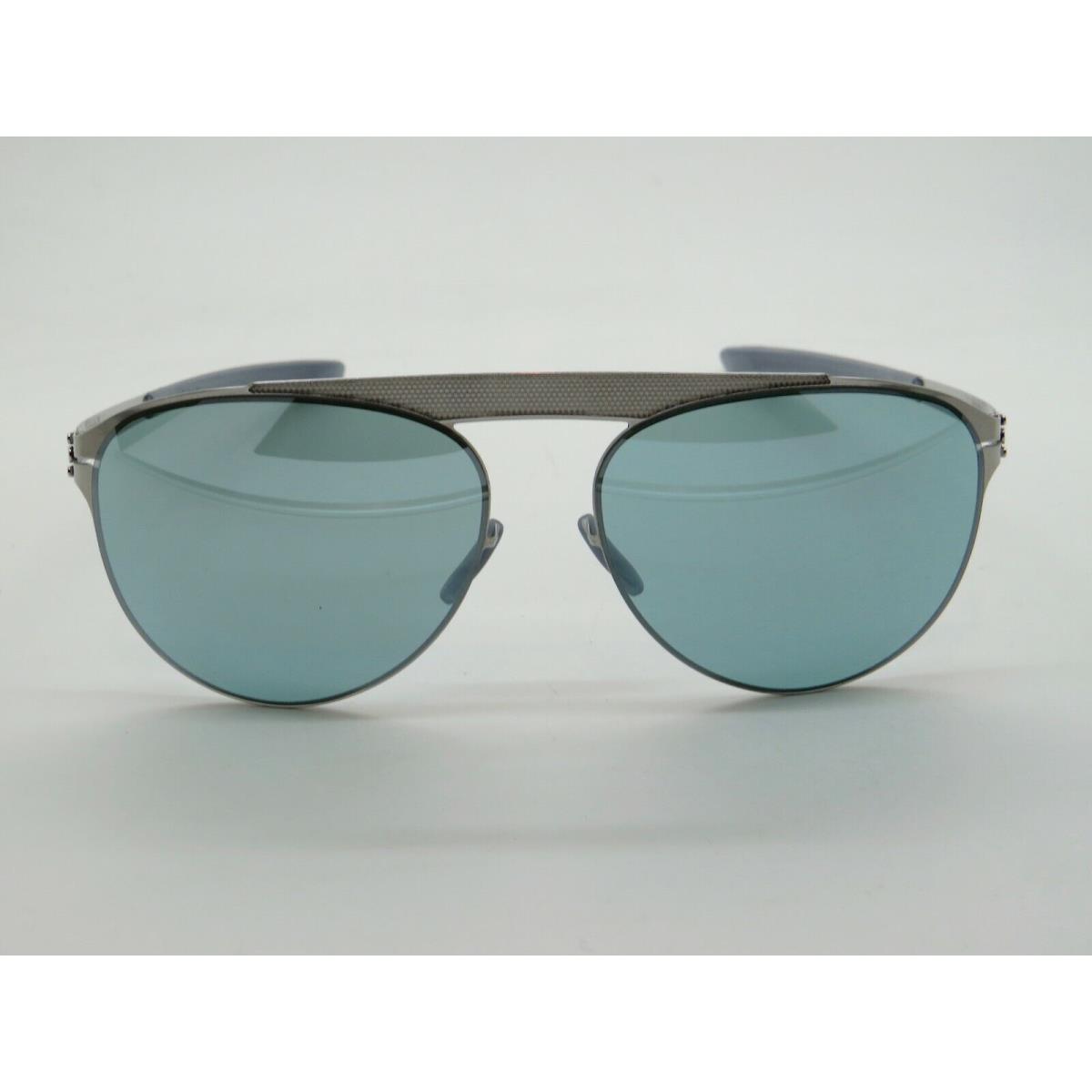 IC Berlin Meike B. Chrome/teal Mirrored Aviator 56mm Sunglasses