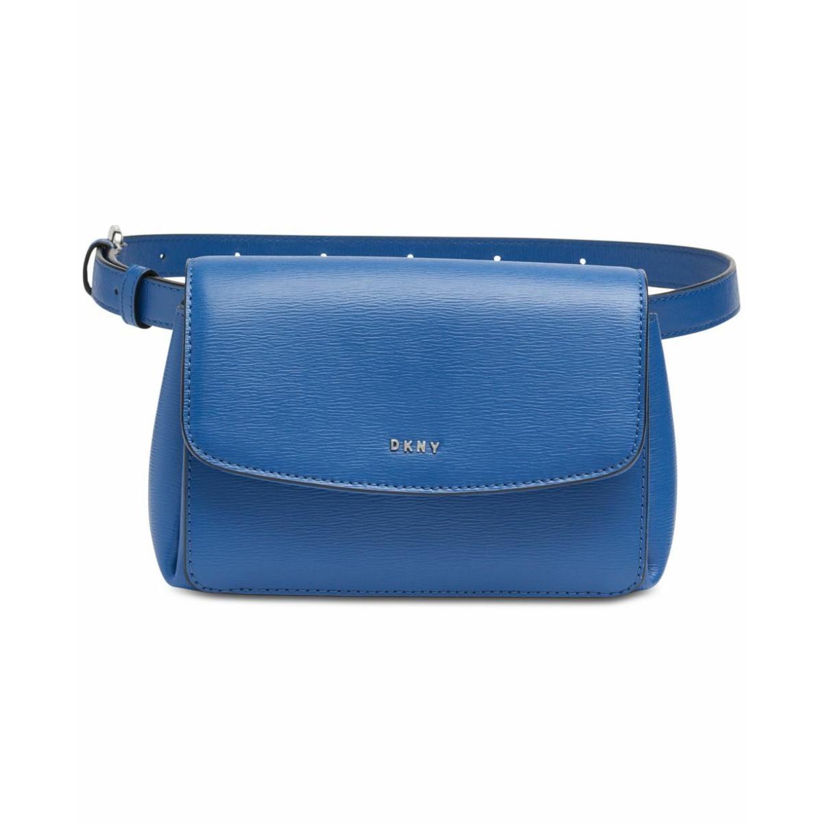 Dkny Paige Leather Belt Bag/fanny Pack 3 Variant - Blue, Lining: Beige, Exterior: Blue