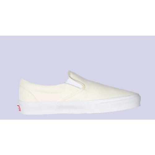 Vans Classic Slip-on Athletic Men`s Shoes Breathable Canvas Upper Rubber Outsole OFF WHITE