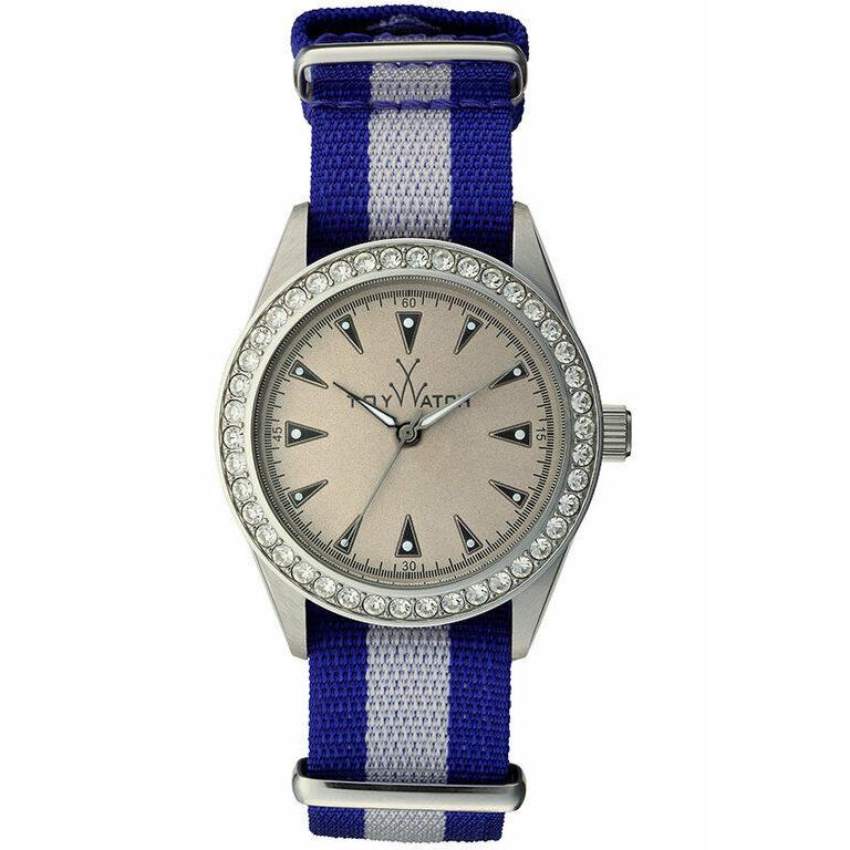 Toy Watch Vintage Lady Blue Stainless Steel Watch 3221 - Dial: Brown, Band: Purple / Grey