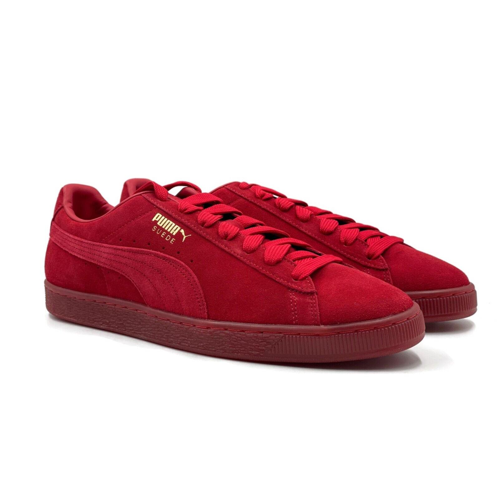 red suede puma trainers