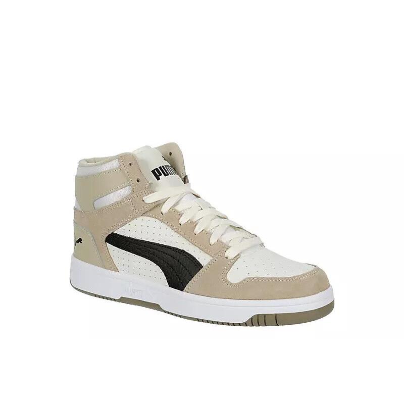 Puma Rebound Layup Mid Shoes Trainers Mid Cut Basketball Casual Sneaker Beige