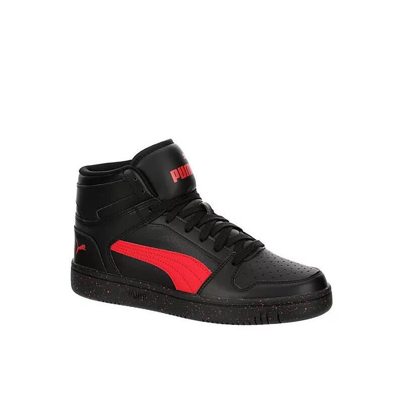 Puma Rebound Layup Mid Shoes Trainers Mid Cut Basketball Casual Sneaker Red/Black