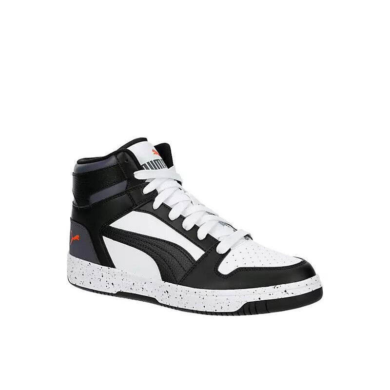 Puma Rebound Layup Mid Shoes Trainers Mid Cut Basketball Casual Sneaker White/Black