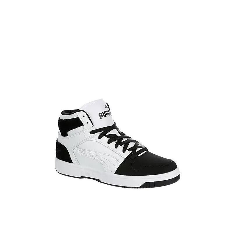 Puma Rebound Layup Mid Shoes Trainers Mid Cut Basketball Casual Sneaker White