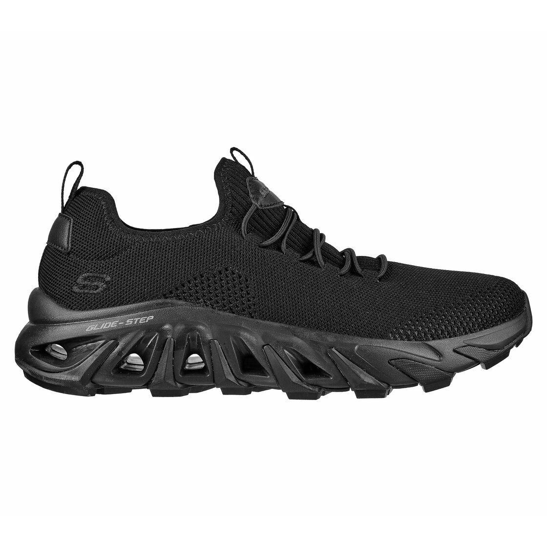 Skechers Glide Step Black Shoes Men`s Memory Foam Sport Comfort Slip On 210322
