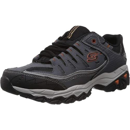 Skechers Shoes Men`s Wide Width Charcoal Sport Memory Foam Leather Sneaker 50125