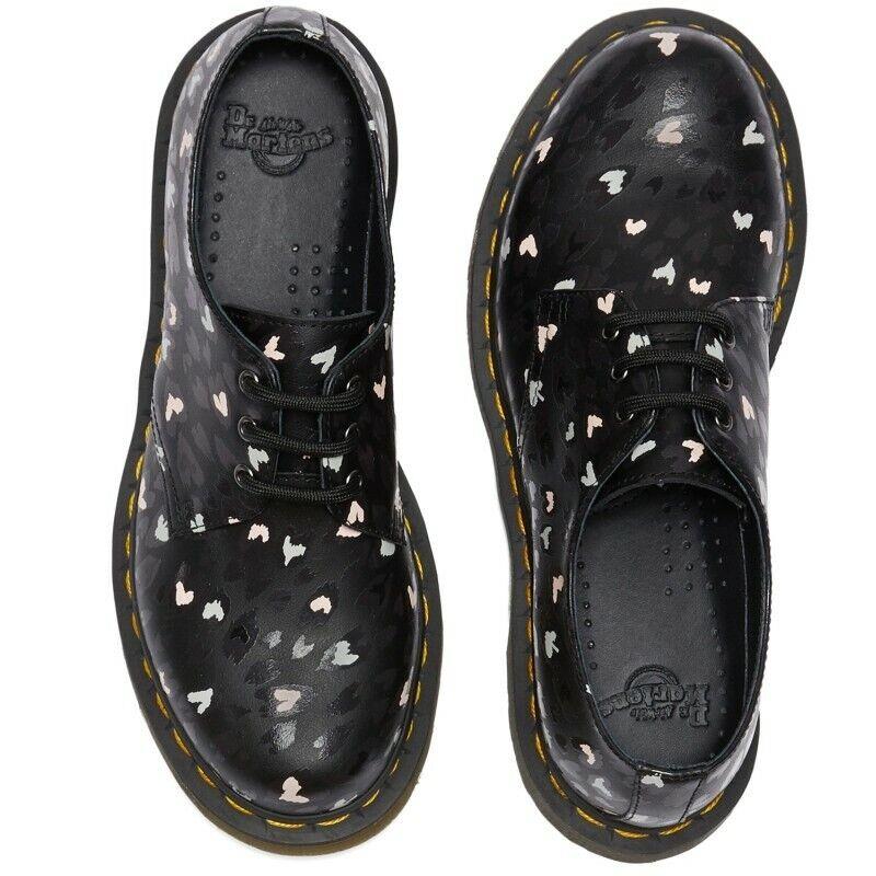 1461 leather wild heart printed oxford shoes