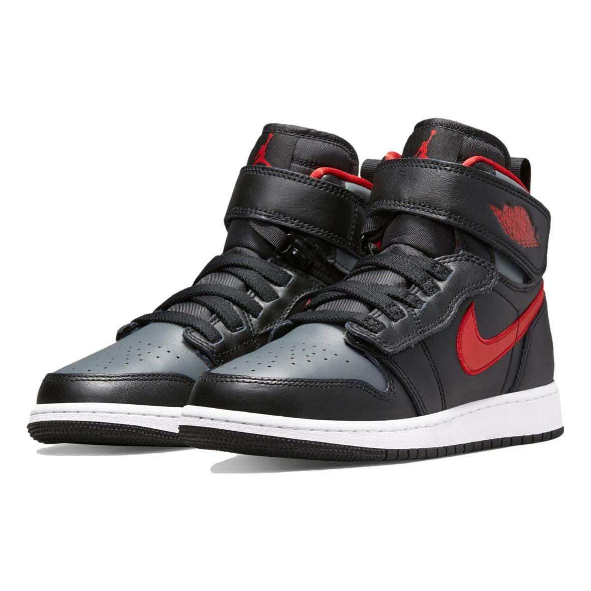 Nike Men`s Air Jordan 1 Hi Flyease GS `smoke Grey Gym Red` Shoes DC7986-006