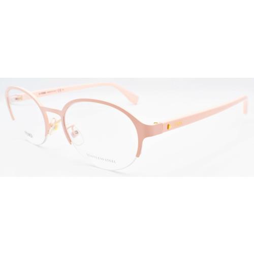 Fendi FF 0338/F 8KJ Women`s Eyeglasses Frames Half-rim 52-19-140 Matte Pink