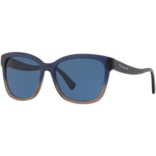 Coach Sunglasses HC8219 547480 56mm L1656 Denim Taupe Glitter Gradient Blue
