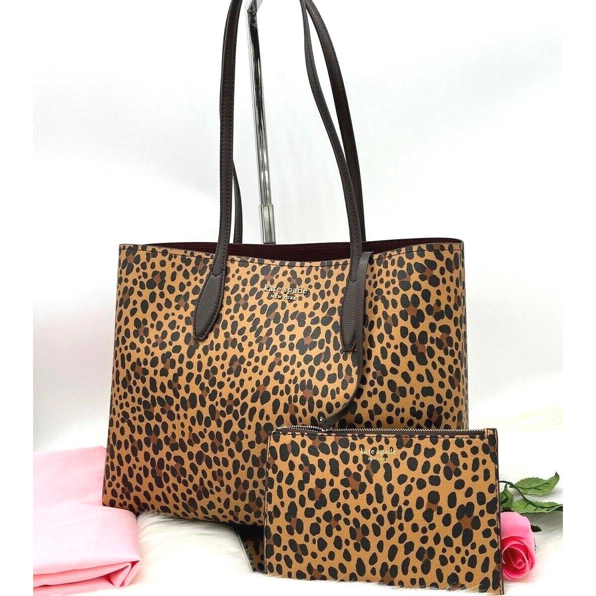 Kate Spade All Day Leopard Prints Large Leather Shopper Tote Bag