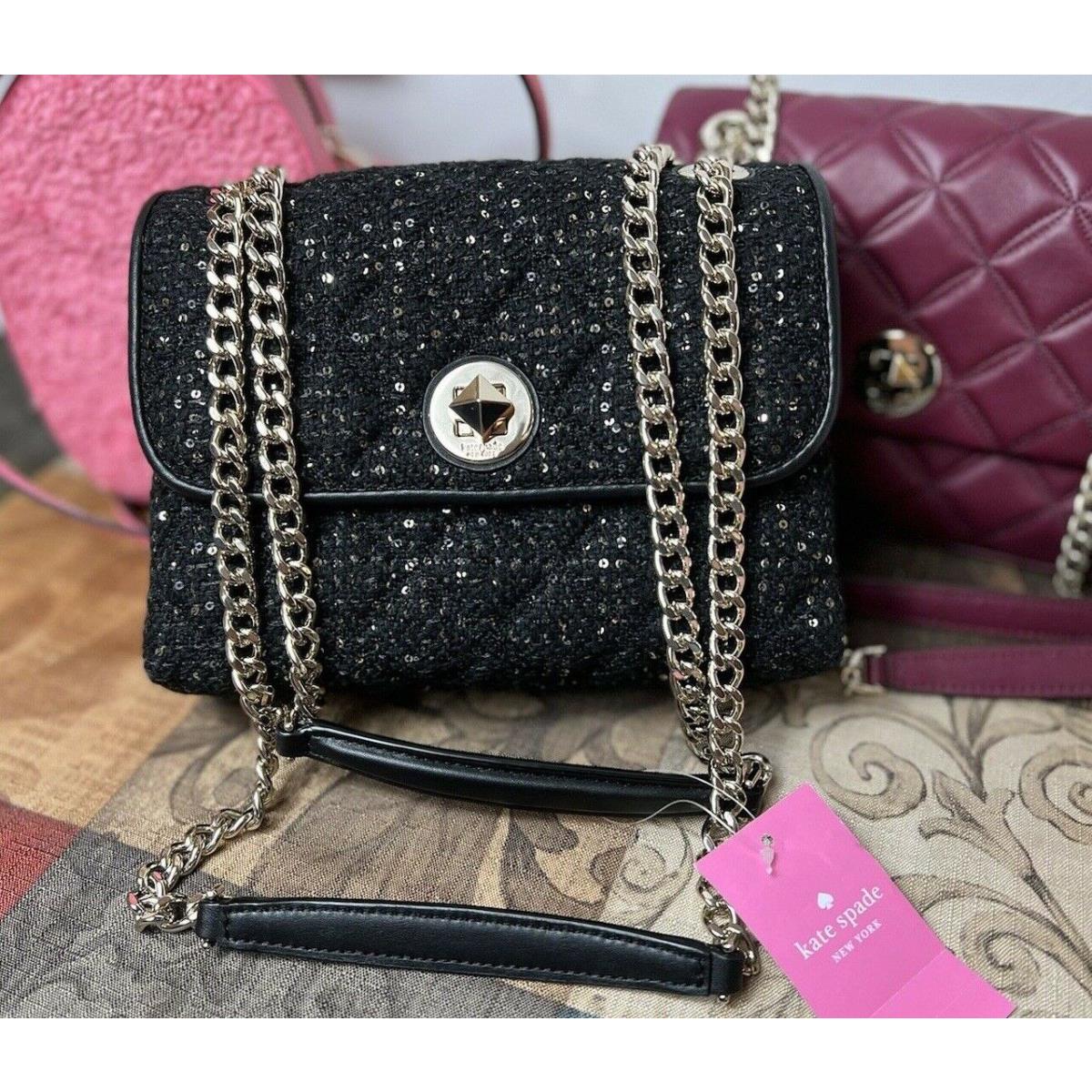 Kate Spade Natalia Small Flap Crossbody Shoulder Bag Black