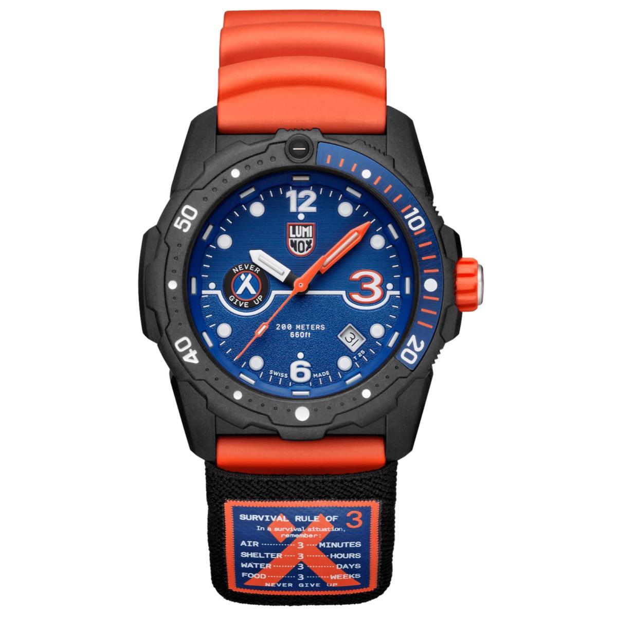 Luminox Bear Grylls XB.3723.R3.1 Survival Rule of 3 Rubber Quartz Men`s Watch