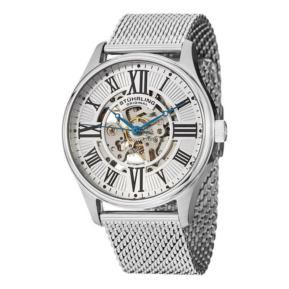 Stuhrling 747M.01 747M 01 Atrium Elite Automatic Mesh Mens Watch