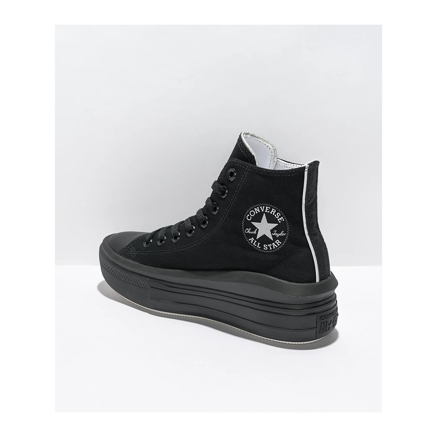 converse ctas move hi black & white platform shoes