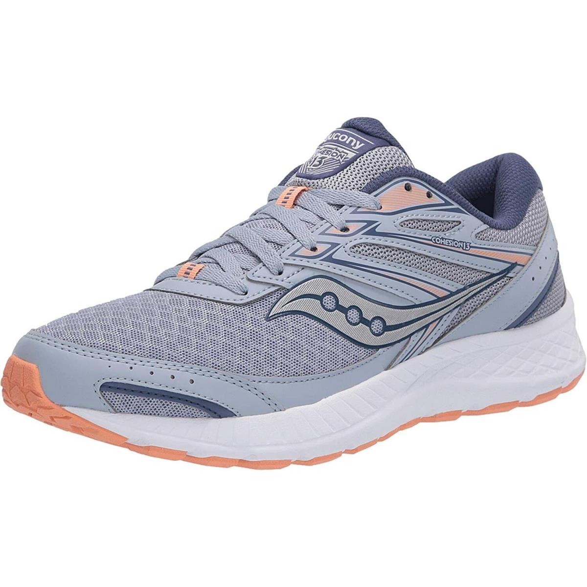 Saucony Women`s Cohesion 13 Running Shoes - Blue Mist/Melon