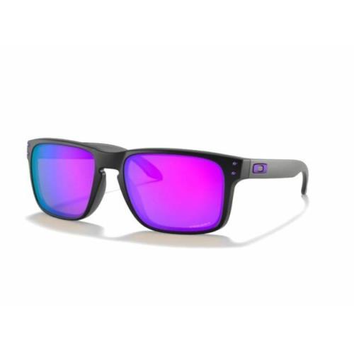 Oakley Men`s OO9102 Holbrook Square Sunglasses Matte Black/prizm Violet 55 mm