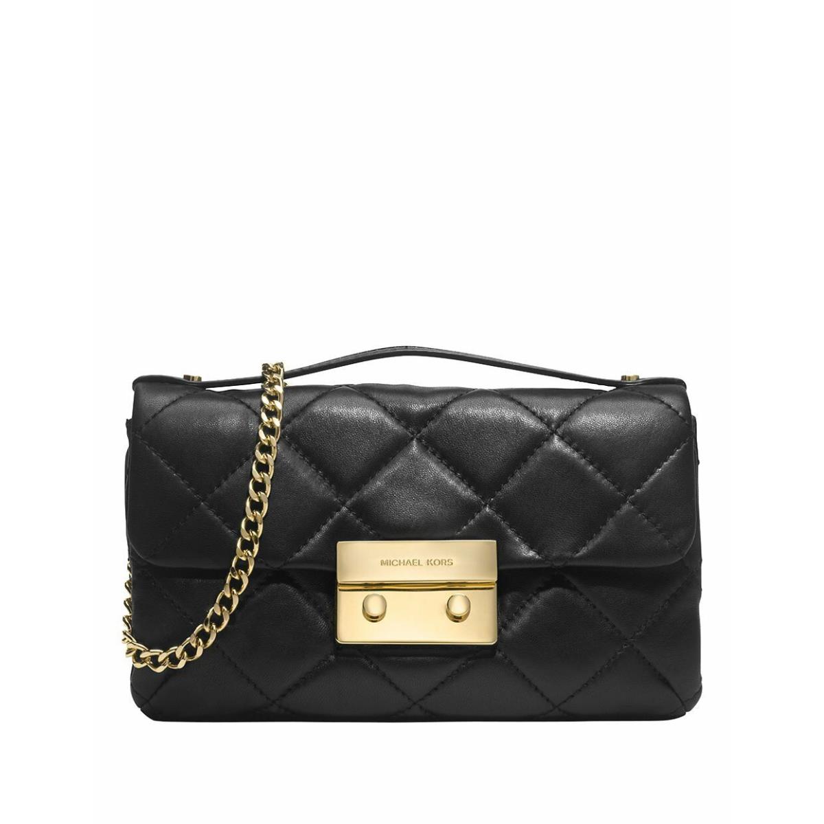 Michael Kors Black Quilted Small Clutch Black 30H3GSLM1 Sloan Handbag Bag