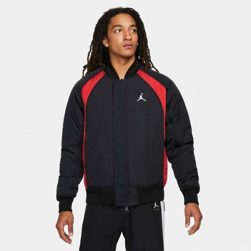 Nike Jordan Essentials Statement MA 1 Jacket Size L Black Red DA9796 010
