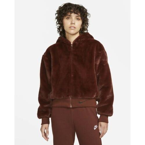 women's faux fur jacket nike sportswear