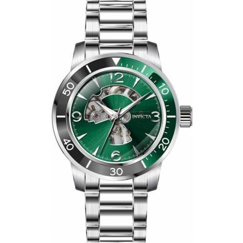 Invicta Men`s Specialty Mechanical 100m Green Dial Stainless Steel Watch 38547