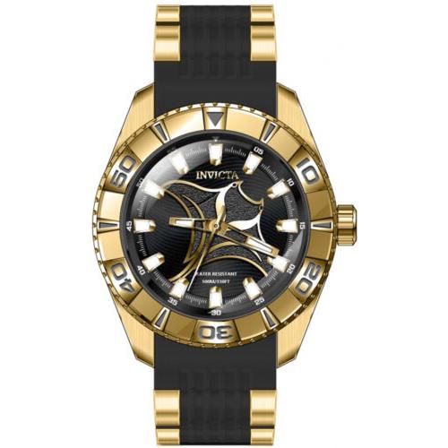 Invicta Men`s Pro Diver Quartz Gold Stainless Steel/black Silicone Watch 36829