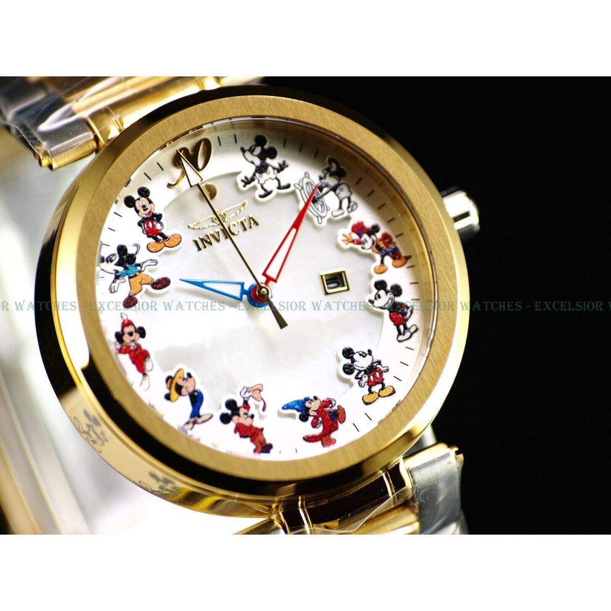 Invicta LE Disney Mickey Mouse Heritage 1928 36mm Women`s White Mop Dial Watch